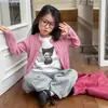 Cardigan de Tricô com Trançado Estilo Coreano Aimo Beibei para Crianças, Atmosfera de Primavera, Suave, Retrô Clássico