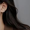 Brincos Assimétricos de Coração em Prata 925 Estilo Coreano Novos da Moda Estilo Fivela de Orelha Brincos Populares de Coração de Pêssego Orelhas Simples