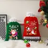 Bolsa de Presente de Natal Transfronteiriça Bolsa de Presente de Papai Noel de Desenho Animado Bolsa com Cordão de Veludo