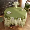 Mantel redondo estilo americano, impermeable, a prueba de aceite, lavable, resistente al calor, modelo nuevo 2025, lujo ligero, sensación de alta gama, mantel para mesa de centro