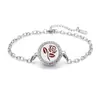Pulsera de acero titanio con incrustaciones de diamantes calada tipo hilo de aromaterapia para difusión de aceites esenciales Pulsera con patrón de árbol de la vida europeo y americano venta al por mayor