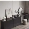 Tocador y cajonera integrados para uso doméstico, mesa de dormitorio para apartamentos de alquiler, mueble negro de lujo ligero al pie de la cama, tocador para habitación de bodas