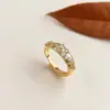Anillo Abierto de Espiga de Trigo con Circonita Vintage para Mujer, Anillo Versátil de Nicho, Joyería de Lujo Ligero Retro de Gama Alta