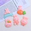 Bonito rabanete coelho dos desenhos animados creme cola acessórios criativo sapato fivela material resina acessórios diy jóias hairpin