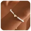 Comércio Transfronteiriço Pulseira de Contas com Coração de 26 Letras Pérola Artificial Esculpida em Forma de Coração Inglês Decorativa Elegante Elegante