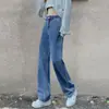Calça jeans branca wide leg feminina cintura alta formato pera levemente solta plus size calça reta tipo mop