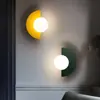 Lámpara de Pared Colorida Minimalista Moderna Macarrón Habitación Infantil Arte Nórdico Fondo de Pared Iluminación LED Montaje Superficial para el Hogar