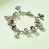 Pulseras de Navidad al por mayor Moda Europea y Americana Tendencia Papá Noel Copo de Nieve Campana Metal Estilo Frío Pulseras Festivas