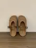Pantuflas de Media Punta Tejidas a Mano Estilo Mori Vintage para Mujer Verano Outfit Bohemio Slip-on Bohemio Plataforma Zapatos Bucólicos