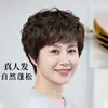 Peruca Cabelo Real Cabelo Humano Mulheres Peruca Completa Totalmente Feita à Mão Cabelo Curto Cacheado Peruca para Mãe de Meia-Idade e Idosa Cabelo Humano Real Natural