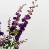 Nova Flor Artificial Delphinium de 3 Galhos, Flor de Jacinto Violeta, Flor Artificial para Decoração de Casamento, Hotel e Casa