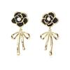 Pendientes de la serie Camellia, joyería para mujer, temperamento, lindos pendientes sencillos de alta gama, anillo al por mayor, broche para mujer.