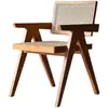 OMEAN Chandigarh Madera Maciza Nórdica Ratán Comedor Hogar Silla con Respaldo Retro Diseño Silla de Ocio Madera de Fresno