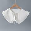 Chal Pequeño de Encaje Dulce Retro para Combinar con Todo Cuello de Muñeca de Encaje Doble Otoño e Invierno Cuello Falso con Suéter Suéter