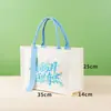 Bolsas de lona laminada personalizadas con logo y cinta, bolsas de compras publicitarias de alta gama, bolsas tridimensionales de mano