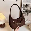 Bolso de Metal Vintage para Axila para Mujer, Bolso de Luna de Alto Nivel Estilo Páramo para Principios de Otoño, Bolso de Mano Versátil para el Trabajo