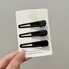 Pinza Negra Sencilla para Flequillo Lateral, Pinza de Pato Sin Costuras para Mujer, Accesorio para el Cabello de la Frente