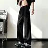 Calças bordadas coloridas de secagem rápida para homens, calças casuais finas de verão estilo americano com corte oblíquo, calças largas e pantalona da moda para atividades ao ar livre
