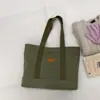 Bolsa Tote Gruesa Estilo Japonés, Simple y Versátil, Adecuada para Ir al Trabajo, Bolso de Hombro de Lona, Casual y Artístico, Bolso de Mano para Estudiantes y Mujeres