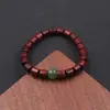 Rosewood Sangue de Sândalo Folha Pequena Vintage Contas Cilindricas 8mm Pulseira de Contas Artesanal DIY Círculo Único Contas Estilo Antigo Junta de Bambu Corda de Madeira para Artesanato