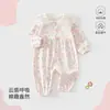 Mameluco para Bebé, 100% Algodón, Estilo Cuatro Estaciones, Ropa de Manga Larga, Estilo Versátil, Cuello de Encaje, Traje para Gatear para Bebés Niñas, Ropa Infantil Anyang