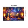 Bestseller transfronterizo de Amazon: Tela de fondo temática de Diwali con estampados de pavo real y lámpara de aceite de alta definición, perfecta para fiestas y decoraciones festivas