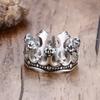 Yihua Nuevo Producto Anillo Corona Negra Plata Tailandesa Viento Europeo y Americano Anillo Fundido de Acero de Titanio Anillo Corona para Hombre y Mujer