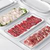 Plato de melamina, plato de porcelana, plato de plástico para la cena, plato para calentar carne, vajilla de restaurante blanca, plato largo comercial, plato largo