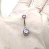 F136 Titanio Cúbico de Zirconia Cilíndrico Anillo para Ombligo Fabricante Transfronterizo Aleación de Titanio G23 Joyería para Perforación Corporal Uña para Ombligo