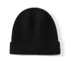Chapéu de Cashmere Liso para Mulheres, Novo Gorro Larga e Aconchegante para Outono e Inverno, Chapéu de Lã Tricotado para Cabeça Grande, Chapéu Quente Casual