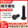 Tornillos Nacionales de Alta Resistencia con Cabeza Exagonal Externa, Tornillos Negros, Grado 8.8, Al Por Mayor, Cabeza Hexagonal Extendida, Varilla Roscada Completamente de 6 Puntas
