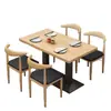 Mesas y sillas para restaurante comercial, restaurante de desayunos, tienda de fideos para snacks, mesa larga, tienda de té de leche y barbacoa, juego de comedor con una mesa y cuatro sillas