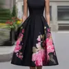 Vestido plisado sin mangas con estampado floral y fruncido en la cintura, superventas nuevo para mujer, transfronterizo europeo y americano, sitio independiente de Amazon, Primavera/Verano 2026