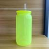 Novo cross-border 16oz grande capacidade copo de plástico simples moda geleia cor portátil ao ar livre copo de palha atacado