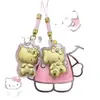 Llavero de gato KT de dibujos animados, colgante para bolso, recuerdo, regalo promocional para transmisión en vivo, llavero con correa para la muñeca