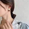 Pendientes coreanos de estilo simple con bloques de color, Pendientes dulces y únicos para niñas, Accesorios de oreja versátiles de moda y de alta gama retro