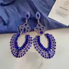 Brincos de Tarraxa Rombus com Strass e Diamante Cruzados Europeus e Americanos Nicho Moda de Alto Padrão Brincos Exagerados Luxo Leve Personalidade Temperamento Joia de Orelha Feminina