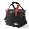 Bolsa de Almuerzo Aislada, Bolsa Refrigeradora Impermeable Oxford 300D, Bolsa Térmica Portátil de Doble Tamaño con Correa para el Hombro, Bolsa Reutilizable a Prueba de Fugas para Fiambrera para Viaje al Trabajo, Picnic, Camping, Uso Diario