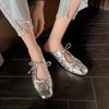Nicho Estilo Francés~2026 Nuevas Mules de Media Bota Plegables para Mujer, Calzado de Verano para Exteriores, Mocasines Planos sin Cordones con Punta Cerrada