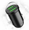 Carregador Rápido para Carro com Anel de Puxar de Metal, Carregamento Rápido de 31W, Interface Dupla USB + Tipo-C