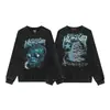 Moletom com capuz estampado retrô americano, marca moderna europeia e americana, estilo hip-hop urbano. Moletom básico unissex.