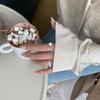 Anillo de Perla Irregular con Forma de Frijol a la Moda para Mujer, Diseño de Alta Gama, Anillo Ajustable para el Día a Día, Anillo de Dedo Índice Tendencia