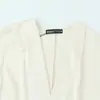 Moda Feminina Atacado Primavera Europeia e Americana Camisa de Manga Longa Textura de Cetim de Seda de Botão Duplo