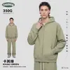 Ropa para Hombre Ckx Felpa Gruesa Forrada de Polar de Peso Pesado 350g Niebla Estilo Americano 19 Colores Sudadera con Capucha Holgada de Doble Cremallera