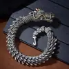 Pulseira Original Feita à Mão Vintage com Cabeça de Dragão para Homens, Joia Colecionável Ousada e Moderna, Presente de Aniversário