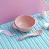 Tigela de Comida para Bebê Tigela Anti-Queda e Anti-Queimadura para Bebê Tigela para Comer de Jardim de Infância Louça Infantil Tigela Fofa para Casa Colher
