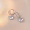 Aretes para Mujer, Aretes de Flor Corazón con Circonita Micro-pavimentada de Cobre, Nueva Moda de Nicho, Diseño Simple, Joyería de Temperamento y Versátil