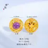 Colgante de Calabaza Dulce con Lazo de Corazón de Cristal Natural, Cuentas Espaciadoras para Accesorios de Bricolaje con Fuerte Retención de Color en Arena Dorada Antigua