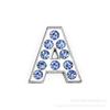 Nuevo Spot 8mm superficie de diamante azul aleación letras 26 letras mayúsculas inglesas DIY joyería pulsera usar