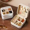 Mini Joyero Portátil para Viajes de Negocios y Viajes, Almacenamiento Multicompartimento para Pendientes, Tachuelas, Collares, Anillos, Estuche para Accesorios
